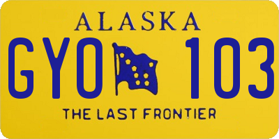 AK license plate GYO103