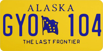 AK license plate GYO104