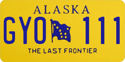 AK license plate GYO111