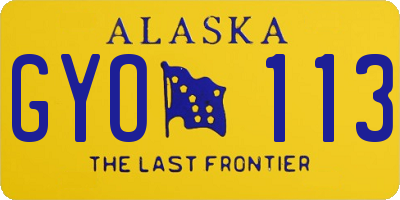 AK license plate GYO113