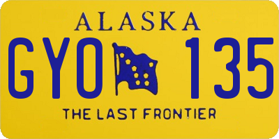 AK license plate GYO135