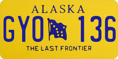 AK license plate GYO136