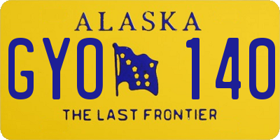 AK license plate GYO140