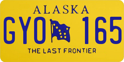 AK license plate GYO165