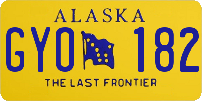 AK license plate GYO182