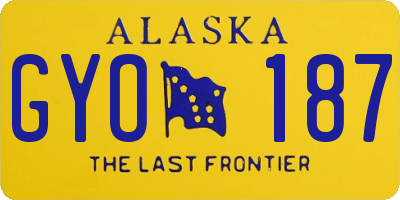 AK license plate GYO187