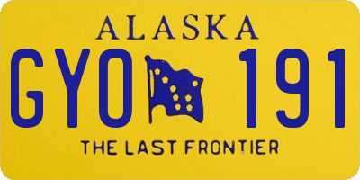 AK license plate GYO191