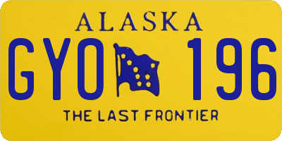 AK license plate GYO196