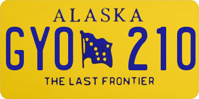 AK license plate GYO210