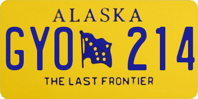 AK license plate GYO214