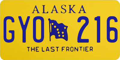 AK license plate GYO216