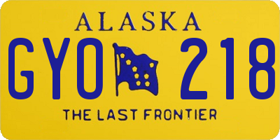 AK license plate GYO218