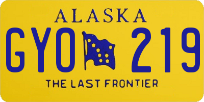 AK license plate GYO219