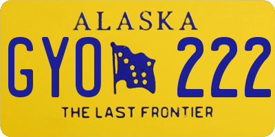AK license plate GYO222