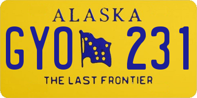 AK license plate GYO231