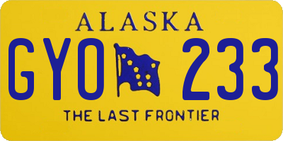 AK license plate GYO233