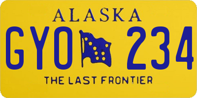 AK license plate GYO234