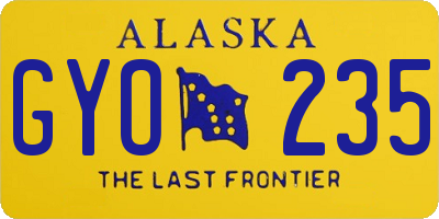 AK license plate GYO235