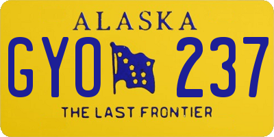 AK license plate GYO237