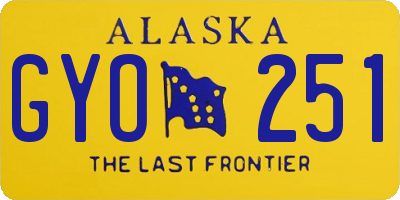 AK license plate GYO251