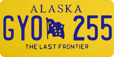 AK license plate GYO255