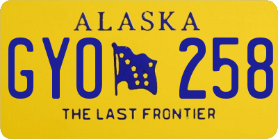 AK license plate GYO258