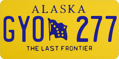 AK license plate GYO277