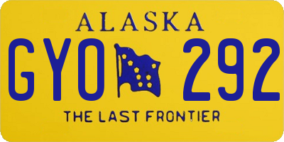 AK license plate GYO292
