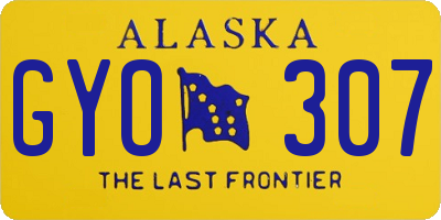 AK license plate GYO307