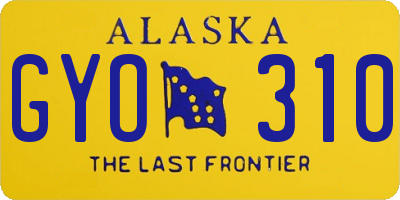 AK license plate GYO310