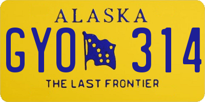 AK license plate GYO314