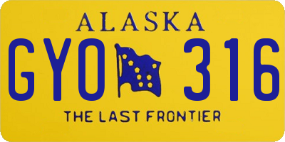 AK license plate GYO316