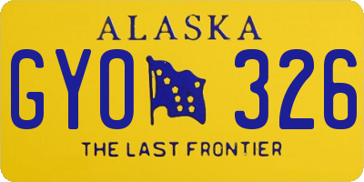 AK license plate GYO326