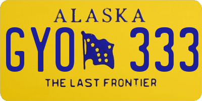 AK license plate GYO333