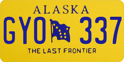 AK license plate GYO337