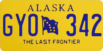 AK license plate GYO342
