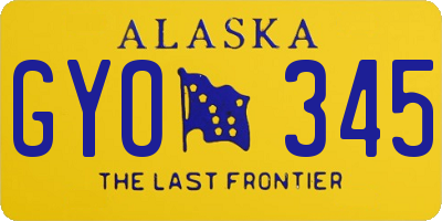 AK license plate GYO345