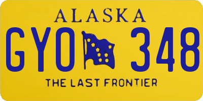 AK license plate GYO348
