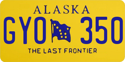 AK license plate GYO350