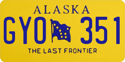 AK license plate GYO351