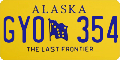 AK license plate GYO354