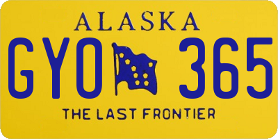 AK license plate GYO365