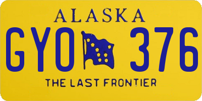 AK license plate GYO376