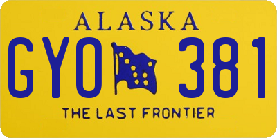 AK license plate GYO381