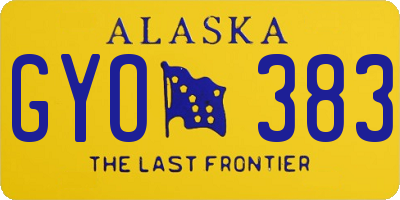 AK license plate GYO383