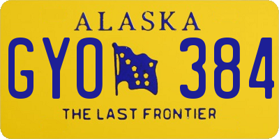 AK license plate GYO384