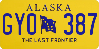 AK license plate GYO387