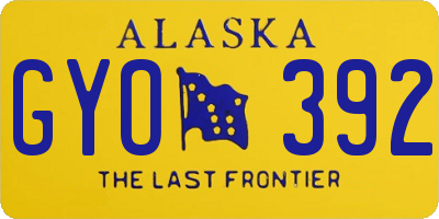 AK license plate GYO392