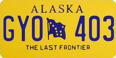 AK license plate GYO403