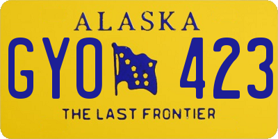 AK license plate GYO423